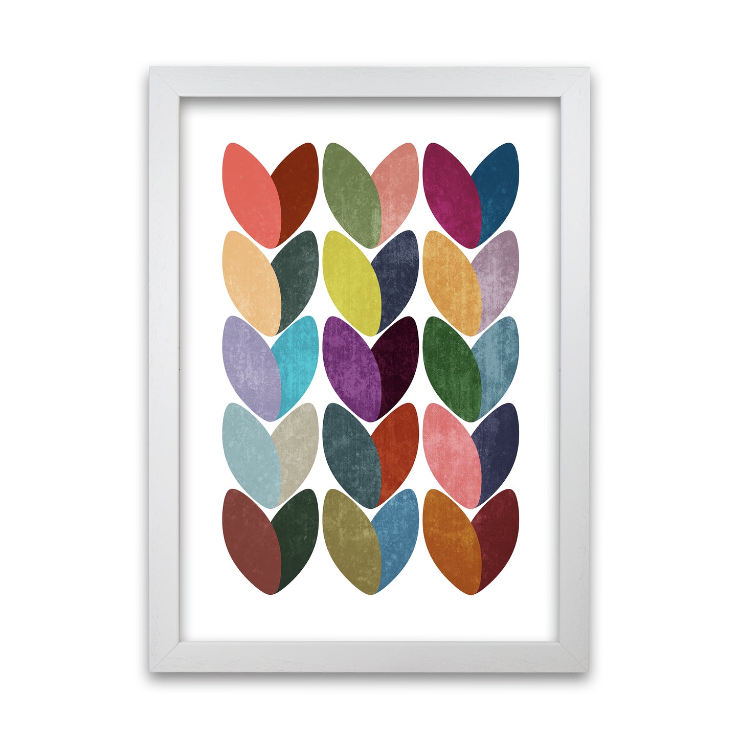 Scandinavian Hearts Wall Art Print A White Grain