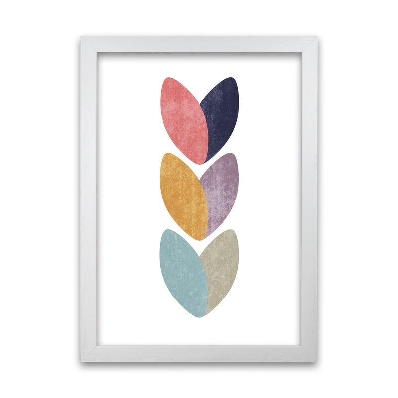 Scandinavian Hearts Wall Art Print B White Grain