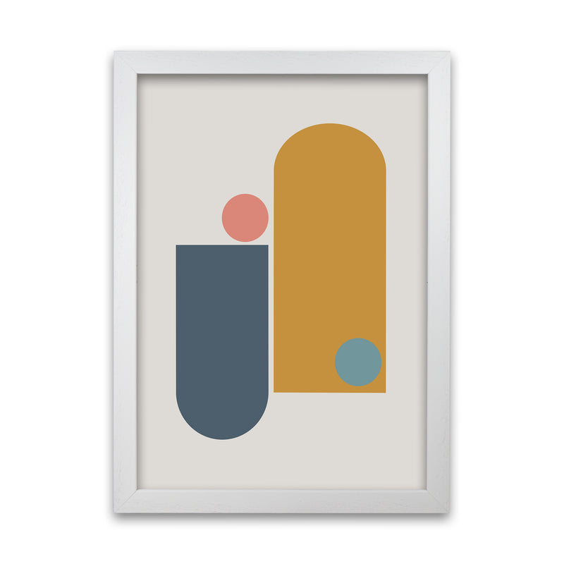 Mid Century Modern Prints on Grey D White Grain