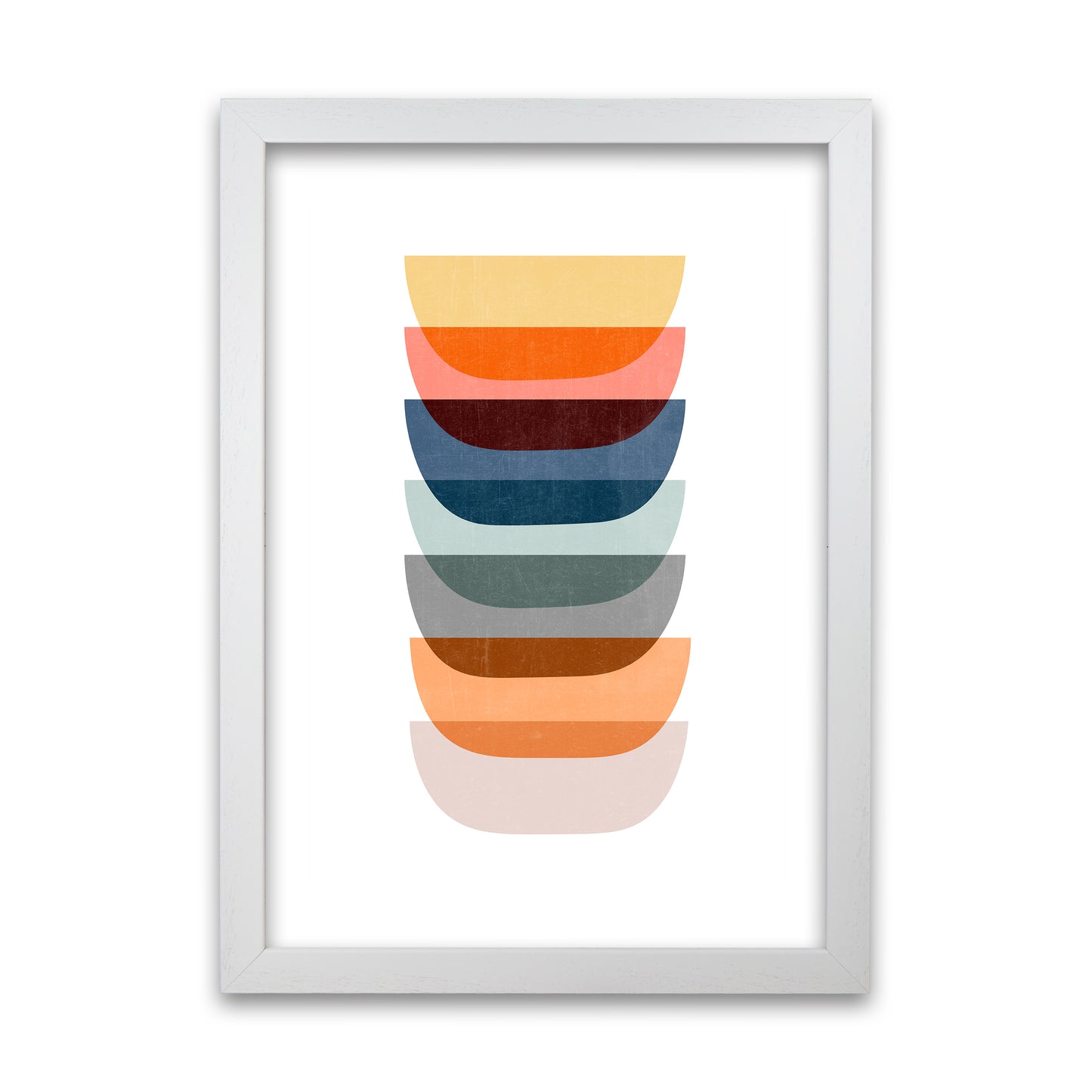 Abstract Mid Century Art C White Grain