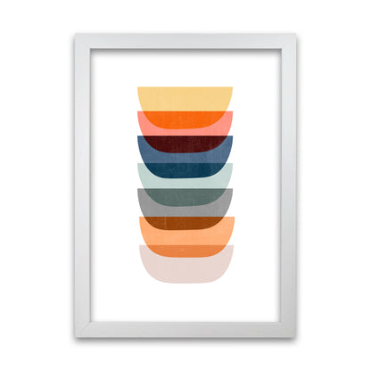 Abstract Mid Century Art C White Grain