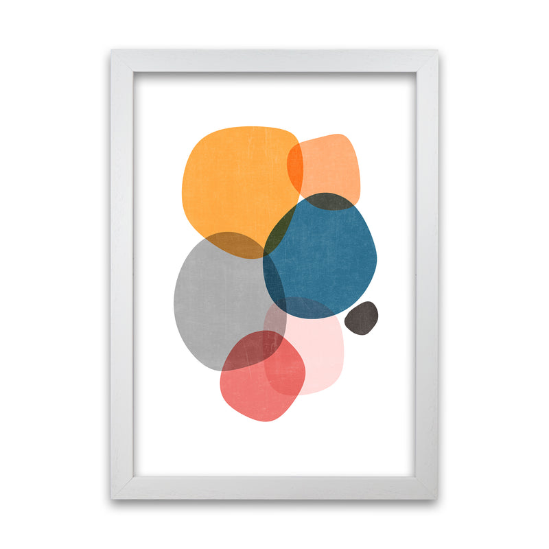 Mid Mod Abstract Shapes E White Grain