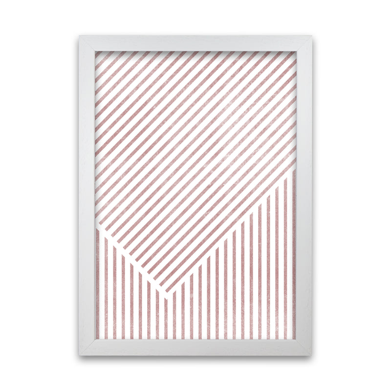 Set of Red Lines Modern Art B White Grain