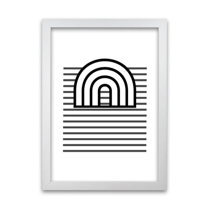 3D Rainbow and Lines Original Abstract Art Print by Print Punk Studio White Grain