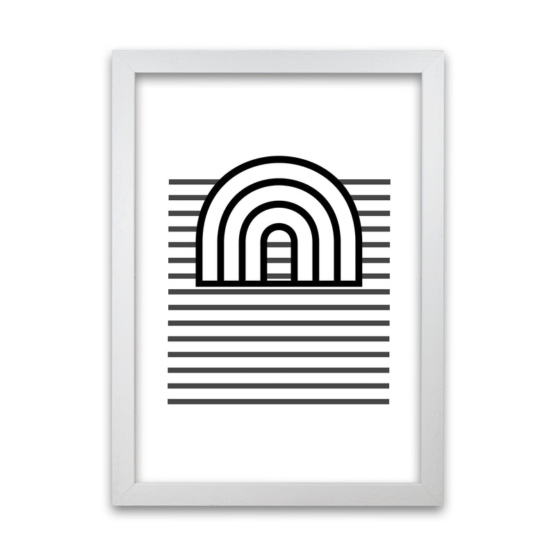 3D Rainbow and Lines Original Abstract Art Print by Print Punk Studio White Grain