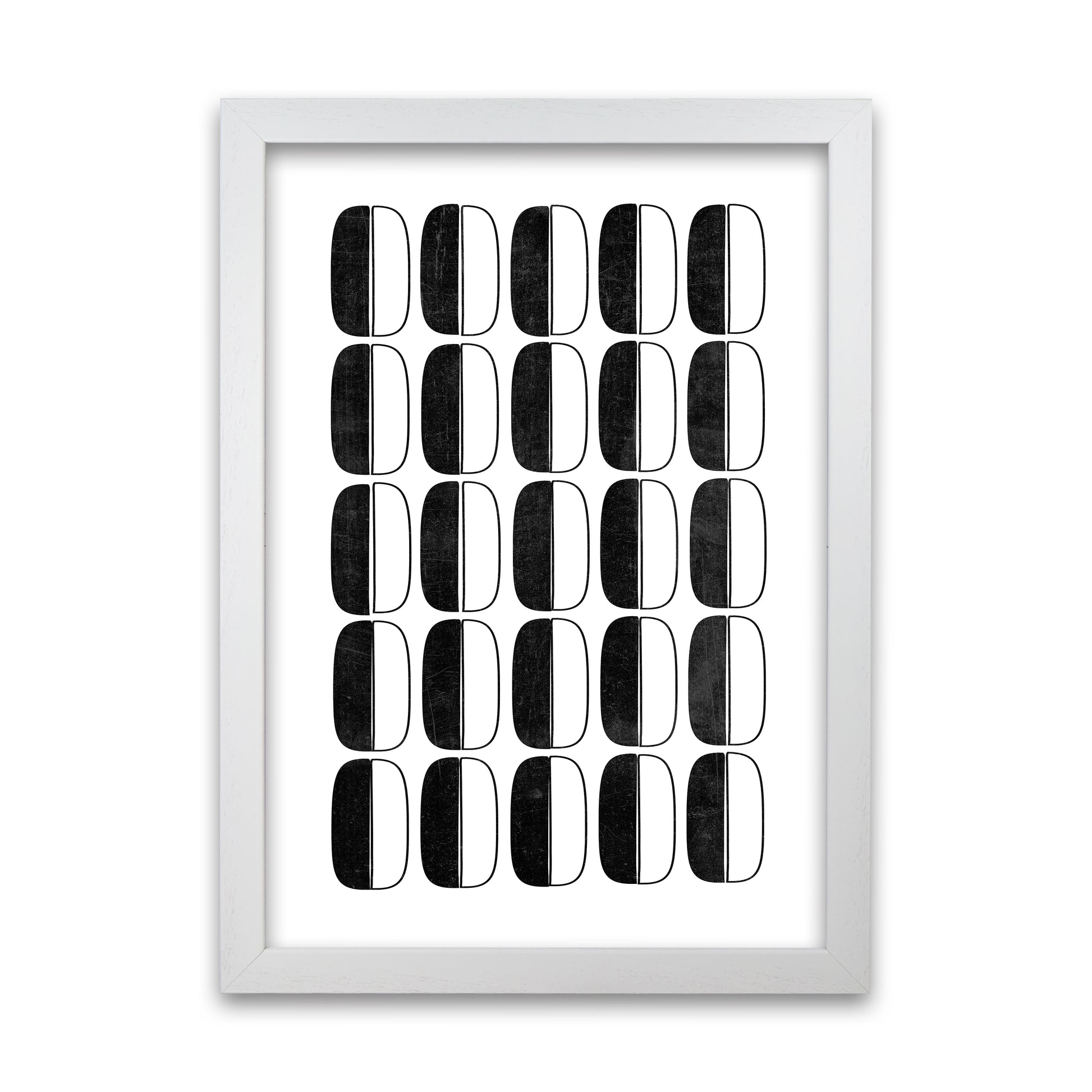 Abstract Coffee Beans Print Original White Grain