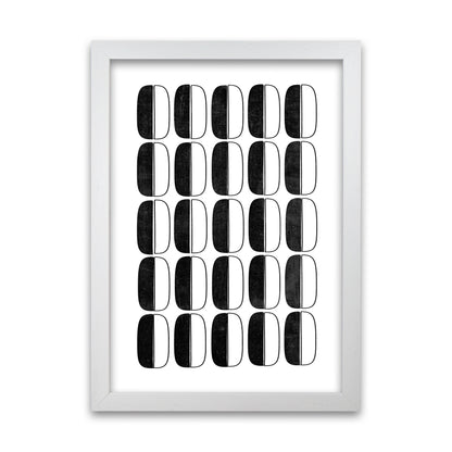 Abstract Coffee Beans Print Original White Grain