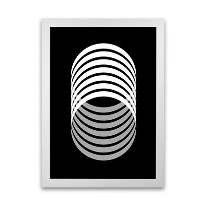Abstract Modern Back and White Circles Original White Grain
