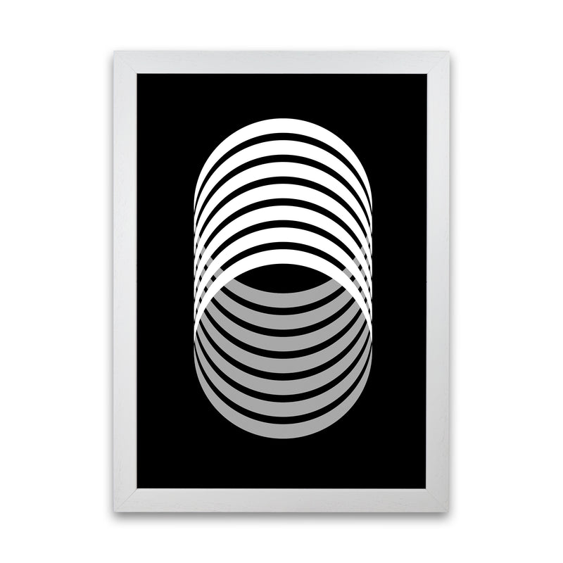 Abstract Modern Back and White Circles Original White Grain