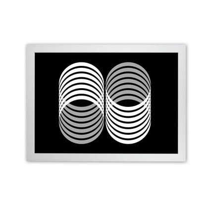 Abstract Modern Shapes Landscape Original White Grain