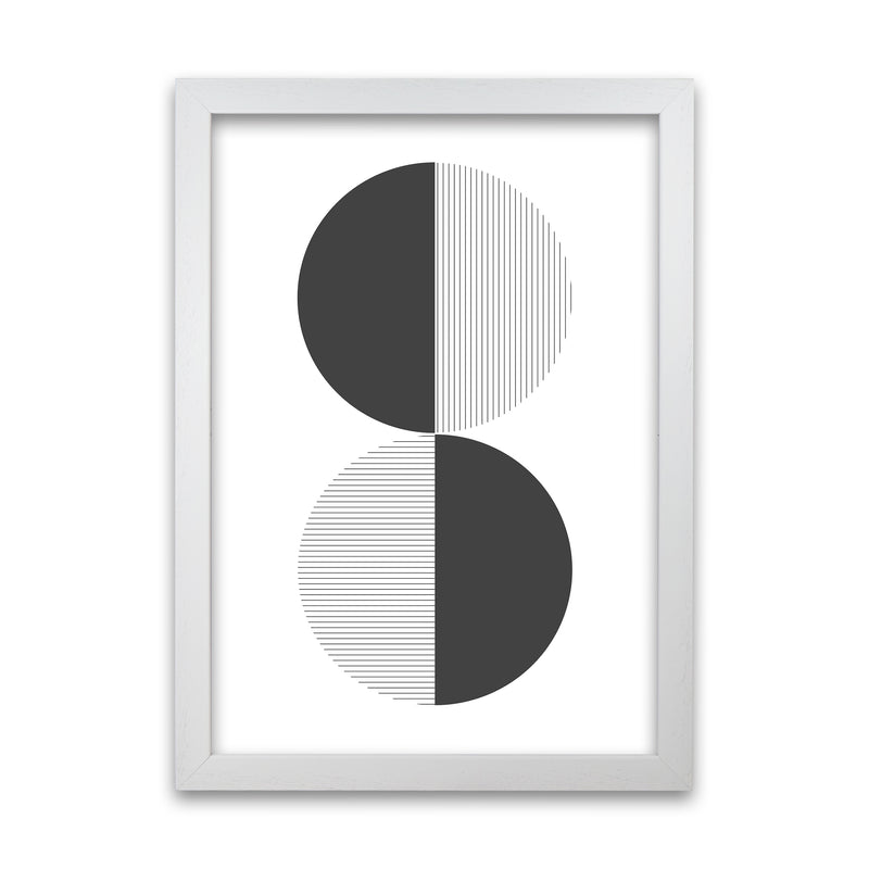 Black and White Geometric Circles White Grain