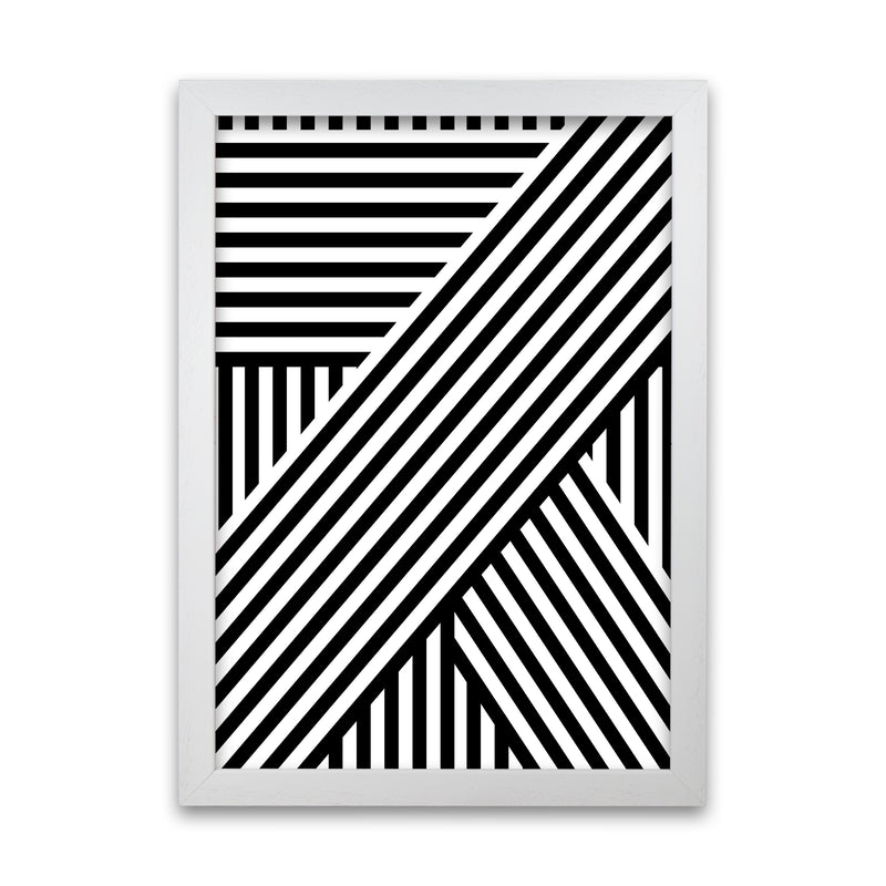 Black and White Large Stripes White Grain