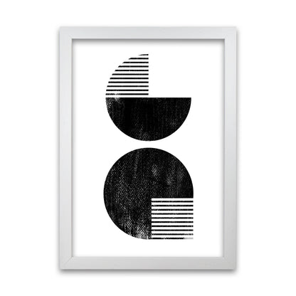 Black and White Mid Century White Grain