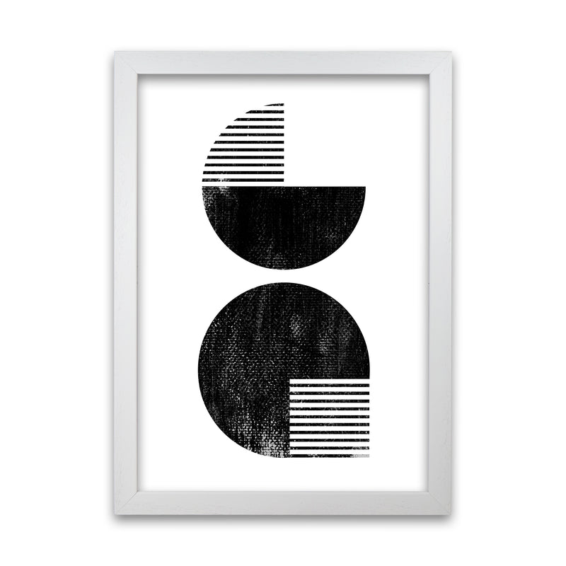 Black and White Mid Century White Grain