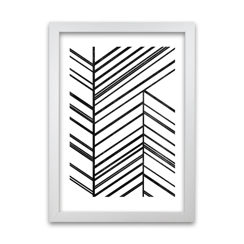 Black White Rough Line Print White Grain