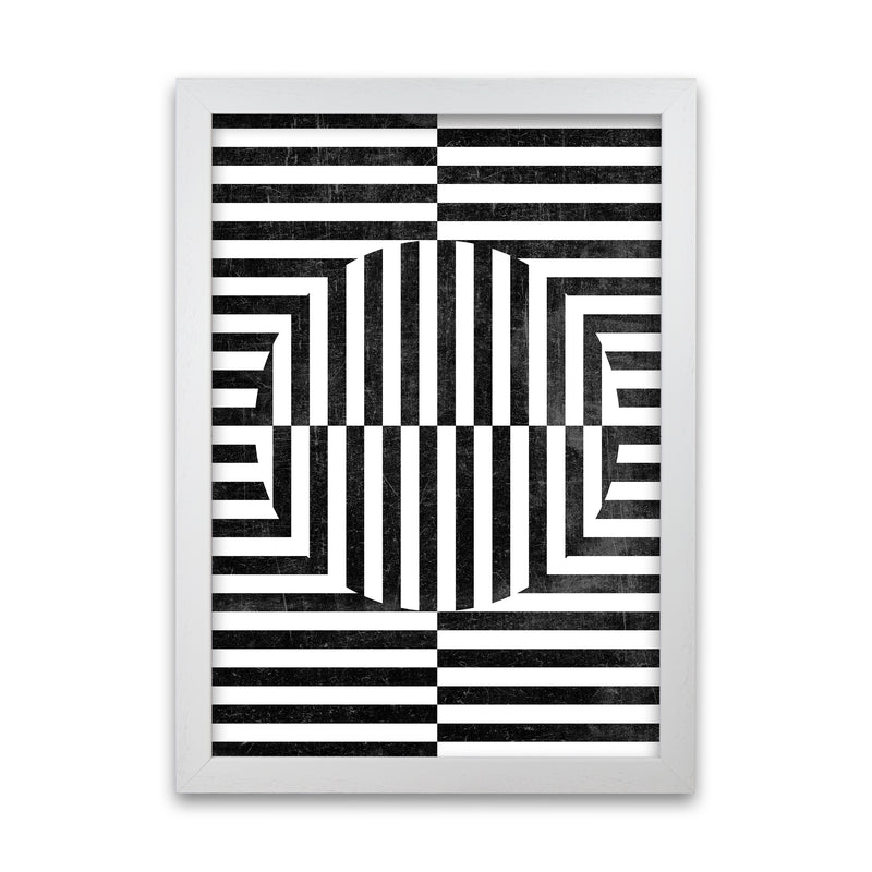 BW Geometric Abstract with Grunge White Grain
