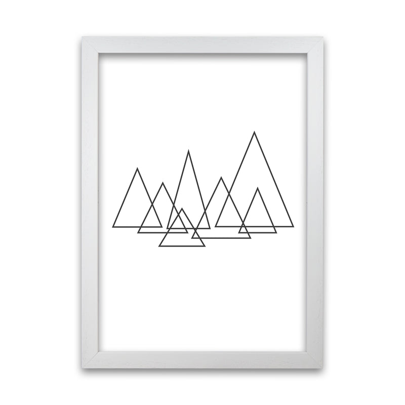 Geometric Triangle Poster Original White Grain