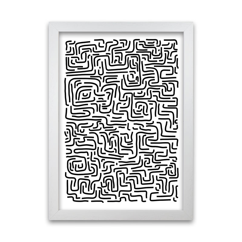 Large Doodle Print Original White Grain