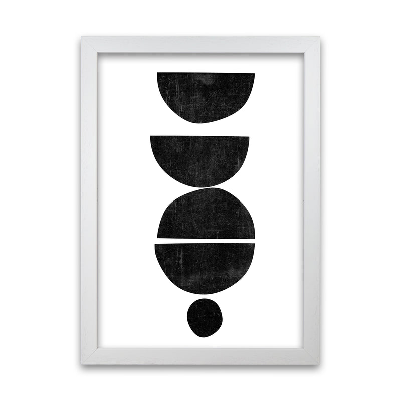 Mid Century Abstract Shapes Original White Grain