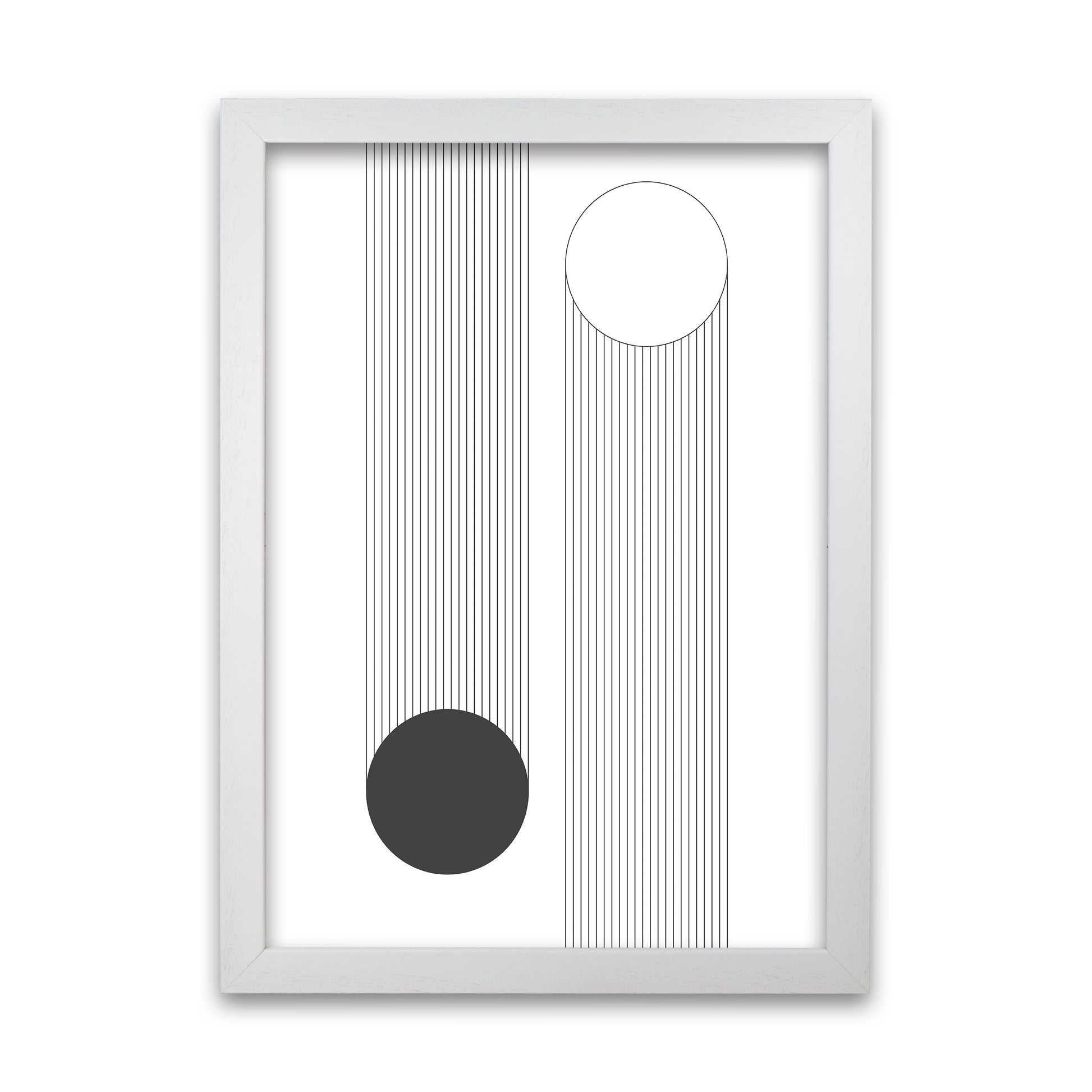 Mid Century Bauhaus Verticle Original A1 White Grain Frame