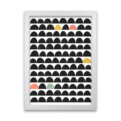 Mid Century Black and Color White Grain