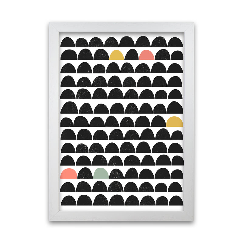 Mid Century Black and Color White Grain
