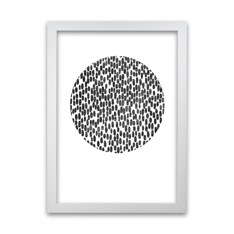 Mid Century Dots Circle Original White Grain