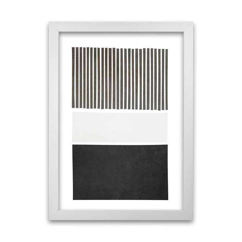 Mid Century Modern Art Original White Grain
