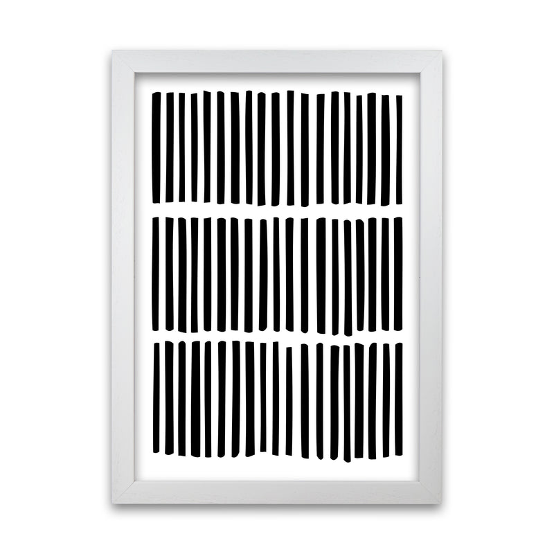 Scandi Black and White Lines White Grain