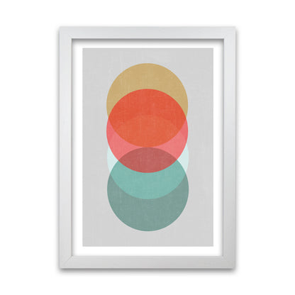 Mid Century Circles in Scandi Colours A White Grain