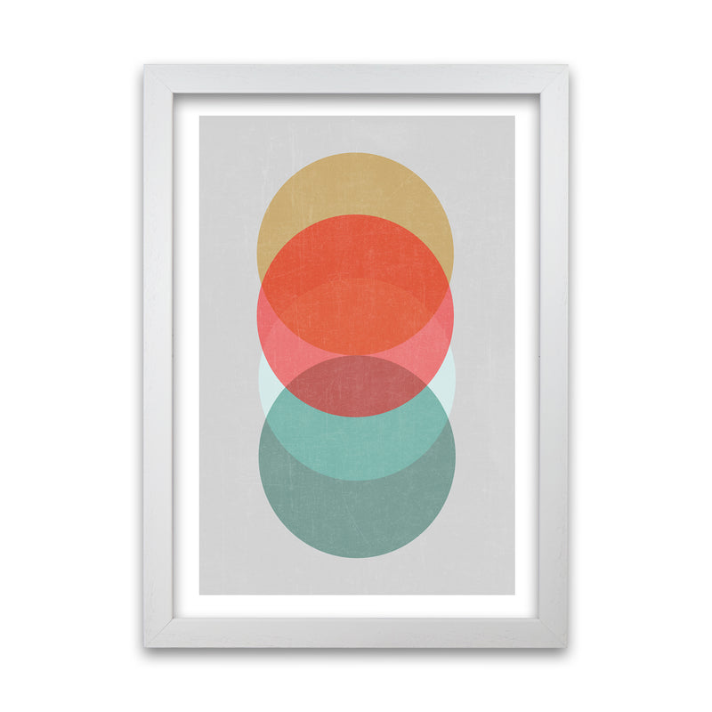 Mid Century Circles in Scandi Colours A White Grain
