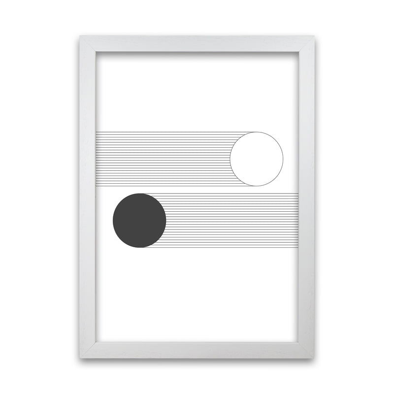 Mid Century Bauhaus Abstract Black and White White Grain