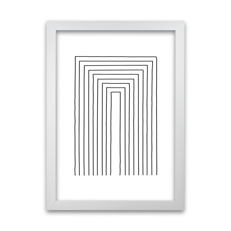 Geometric Set of 2 Black and White  Print A White Grain