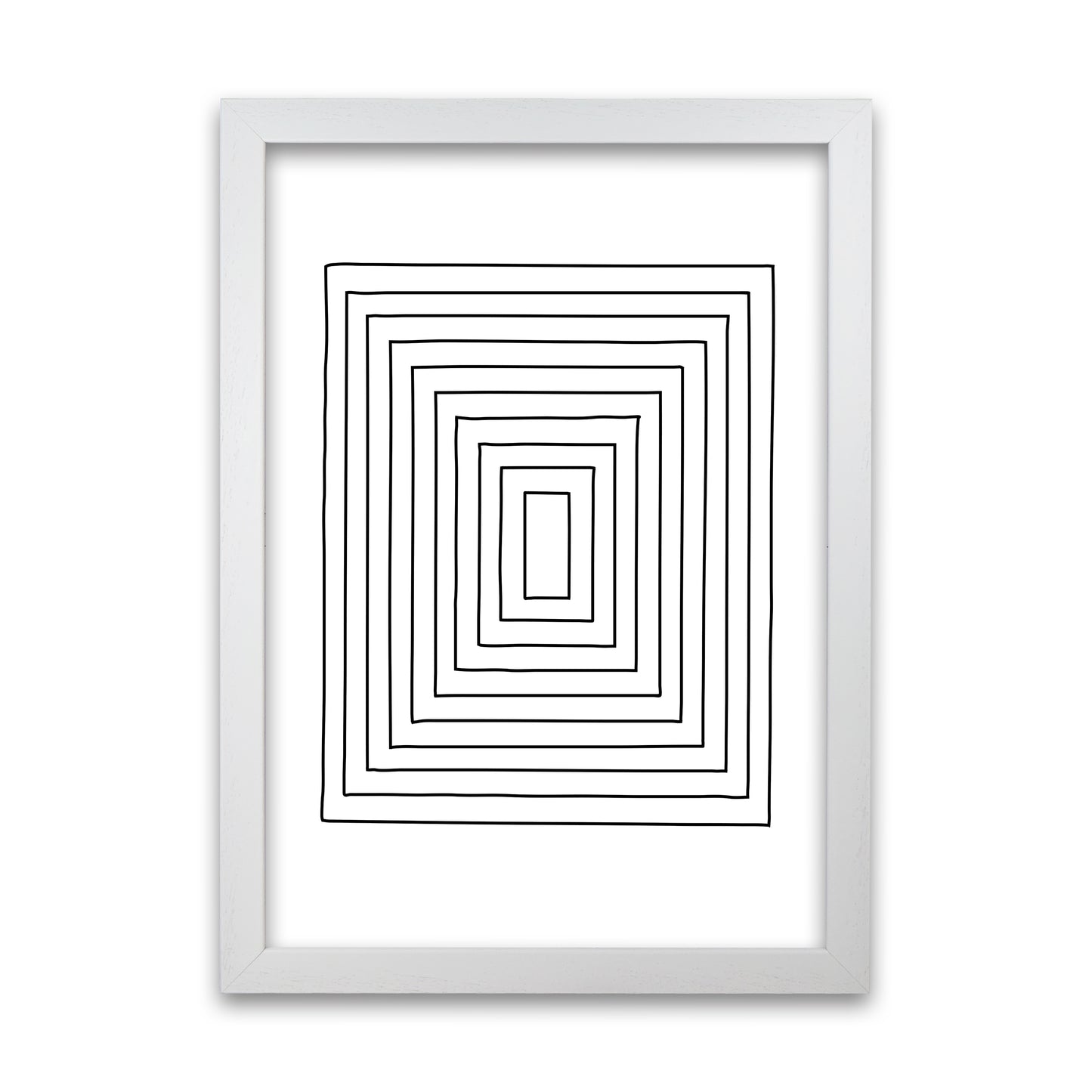 Geometric Set of 2 Black and White  Print B White Grain