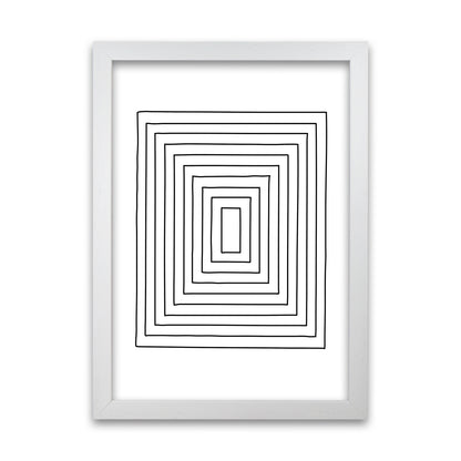Geometric Set of 2 Black and White  Print B White Grain