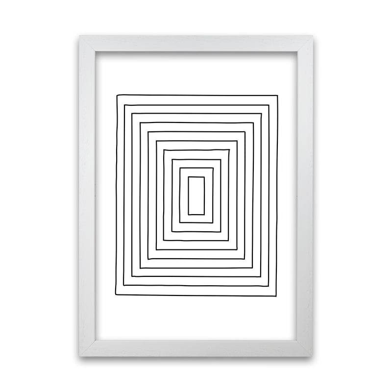 Geometric Set of 2 Black and White  Print B White Grain