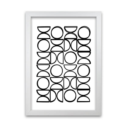 Black and White Mid Century Geometric Print A White Grain