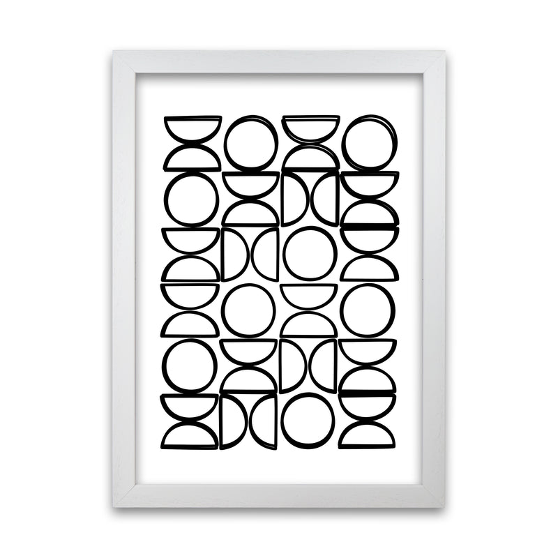Black and White Mid Century Geometric Print A White Grain