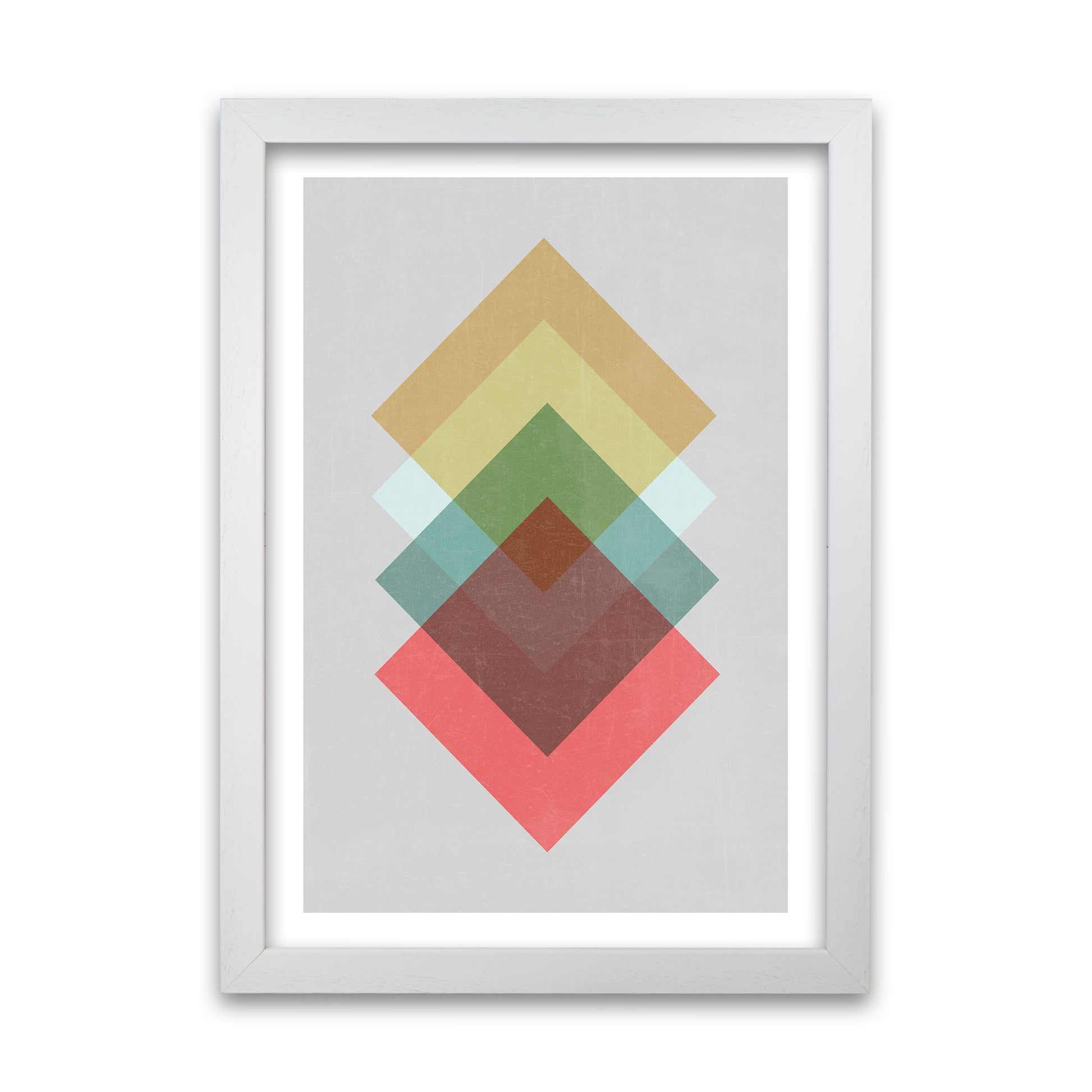 Mid Century Shapes in Scandi Colours B White Grain