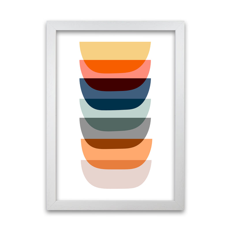 Abstract Mid Century Art Original White Grain