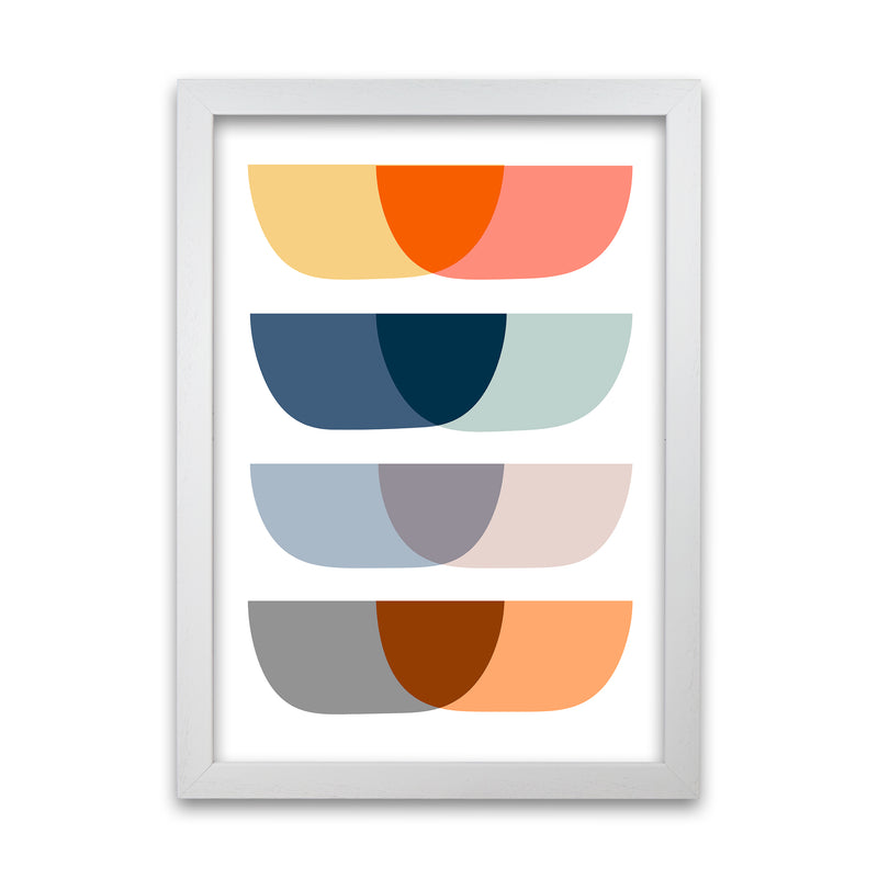 Abstract Mid Century Design Original White Grain