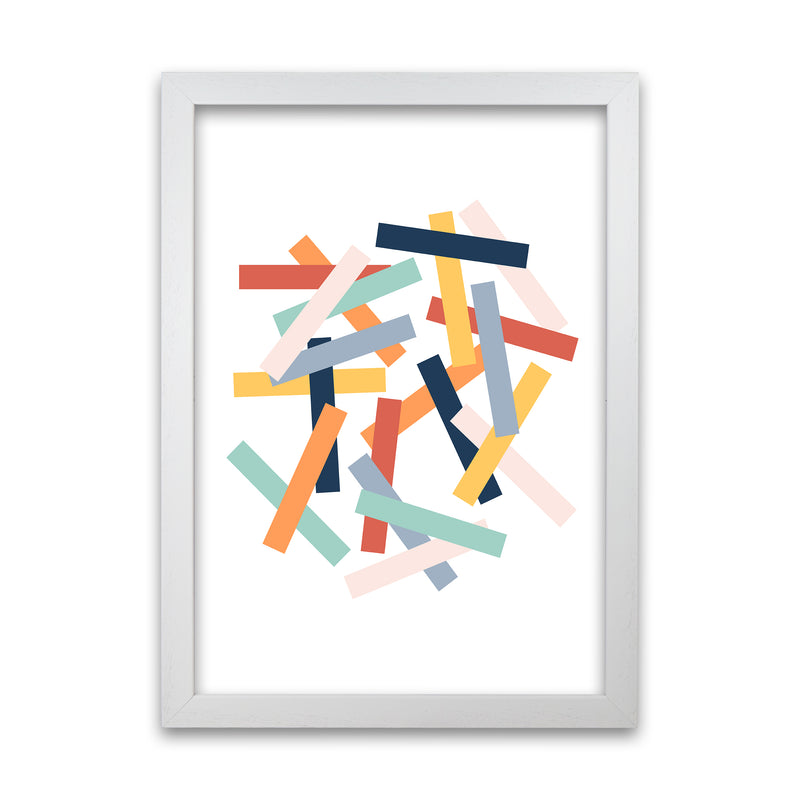 Colorful Scandinavian Lines Original White Grain