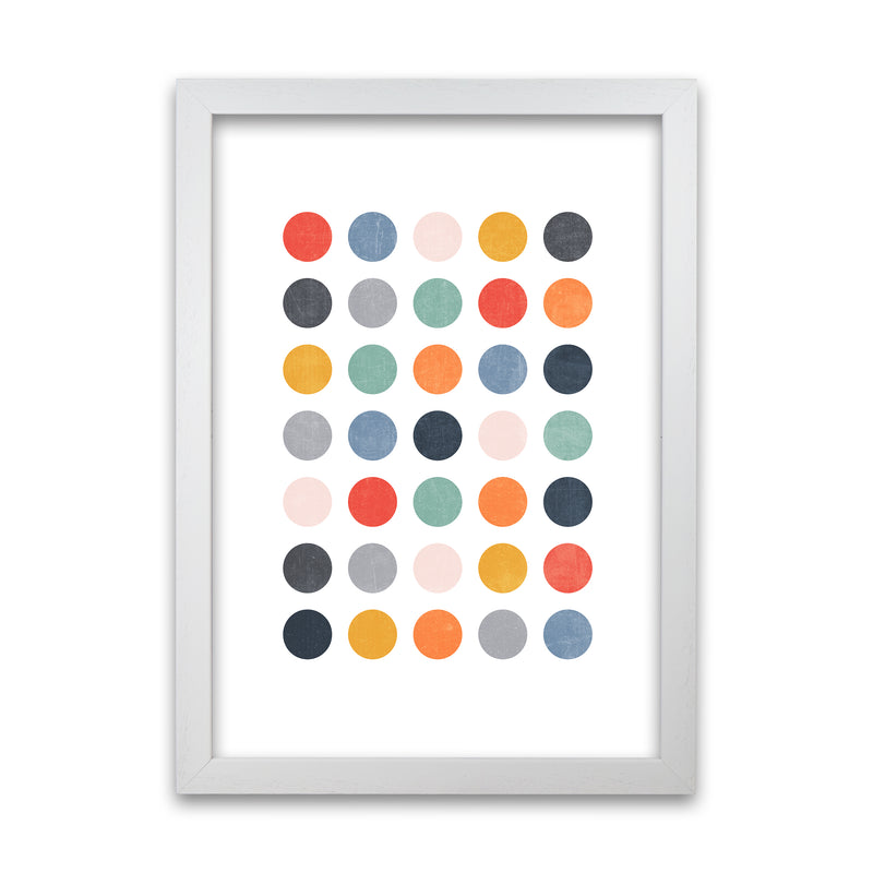 Scandi Dots Texture Print Original White Grain