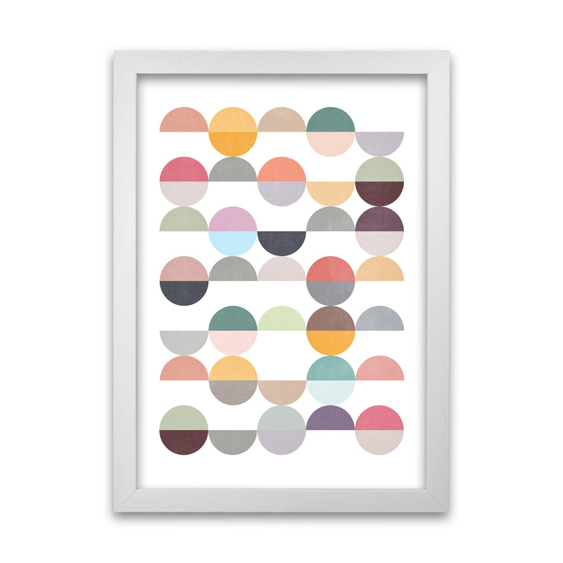 Scandinavian Colorful Circle Art Original White Grain