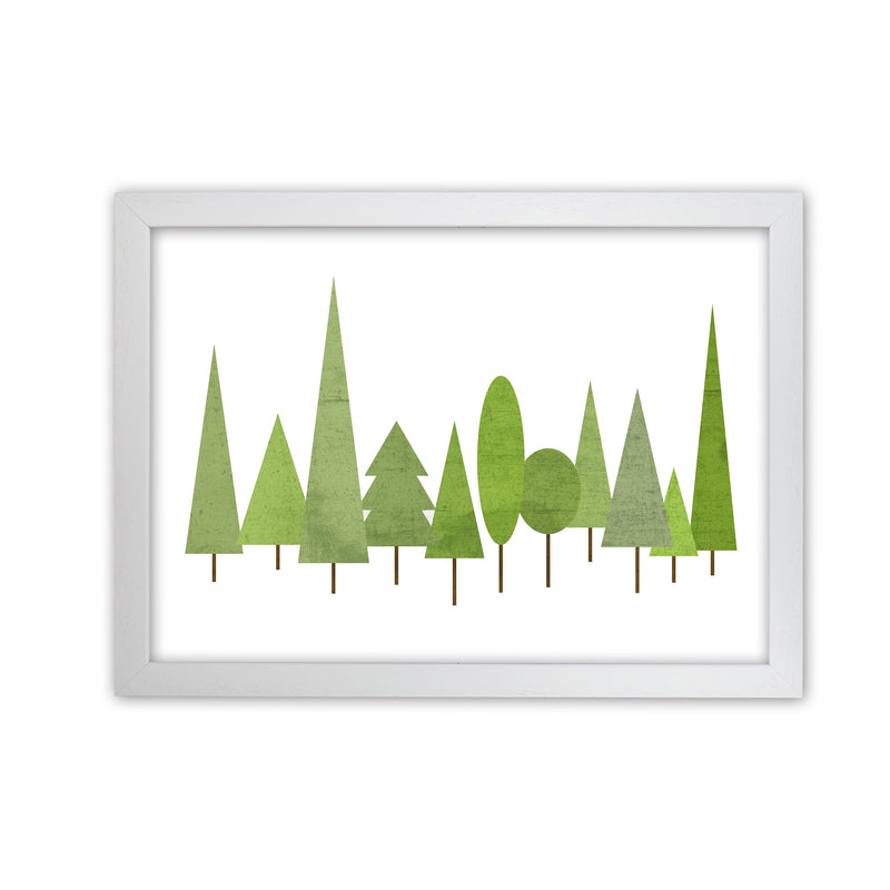 Scandinavian Trees Landscape Original White Grain