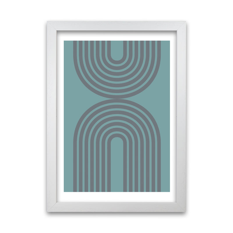Grey and Blue Modern Rainbow White Grain