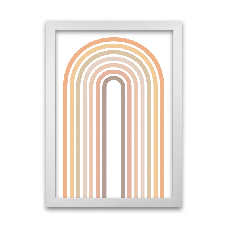 Muted Rainbow Print Original White Grain