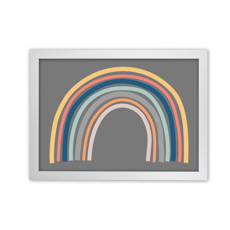 Rainbow on Gray Original White Grain