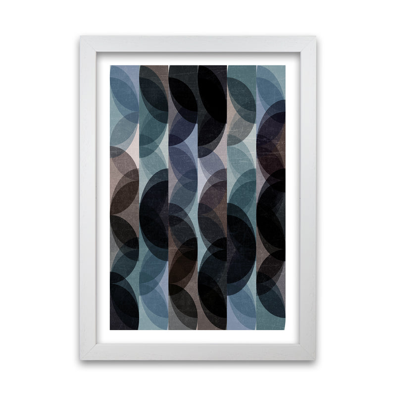 Set of 2 Blue Colourful Abstract Wall Art B A1 White Grain Frame