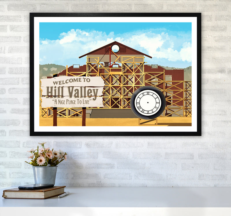 Hill Valley 1885 Art Print by Richard O'Neill A1 White Frame
